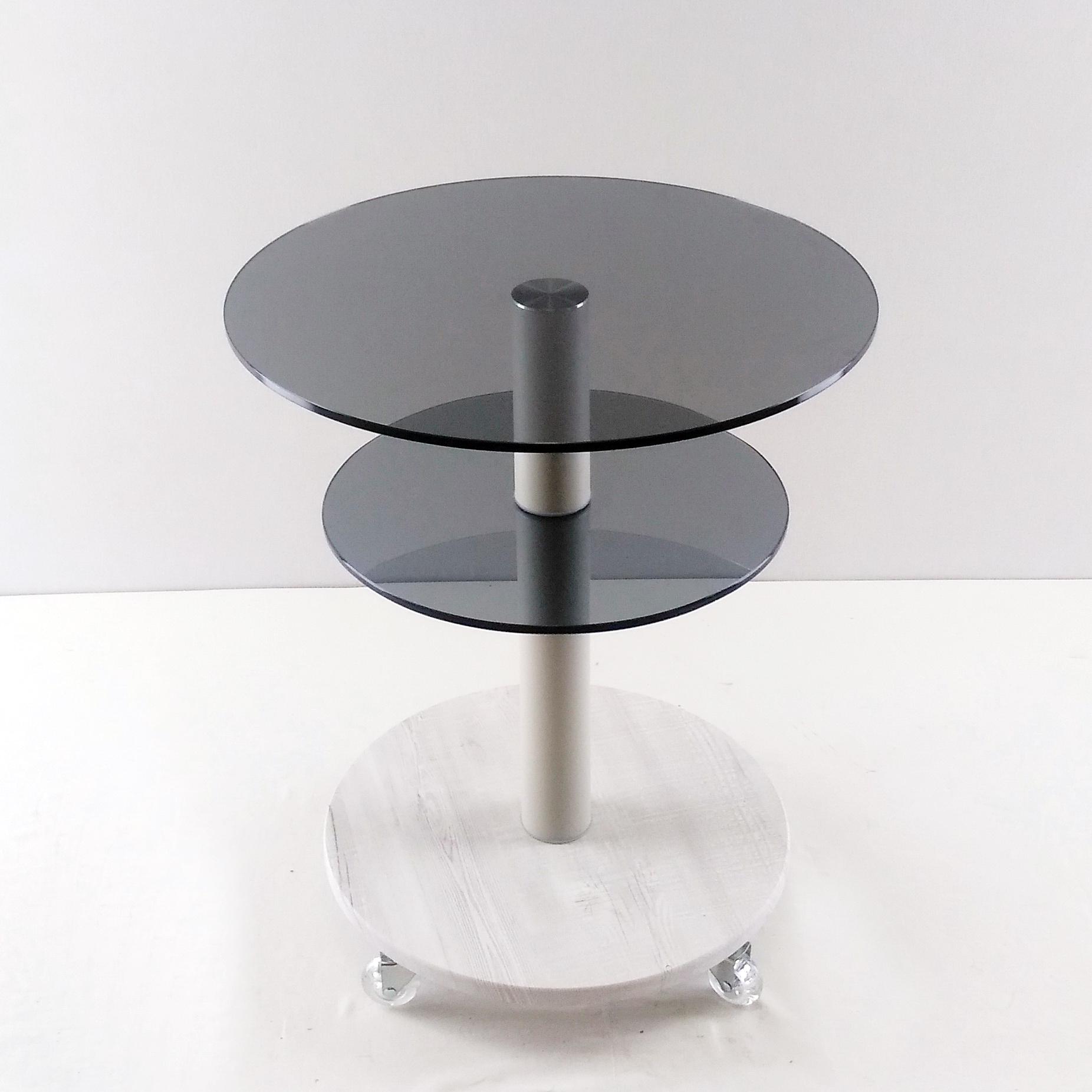 Стол журнальный стеклянный Commus Bravo Light 425 K gray-sosnak-wtm60 Светло-серый (411870202) - фото 3