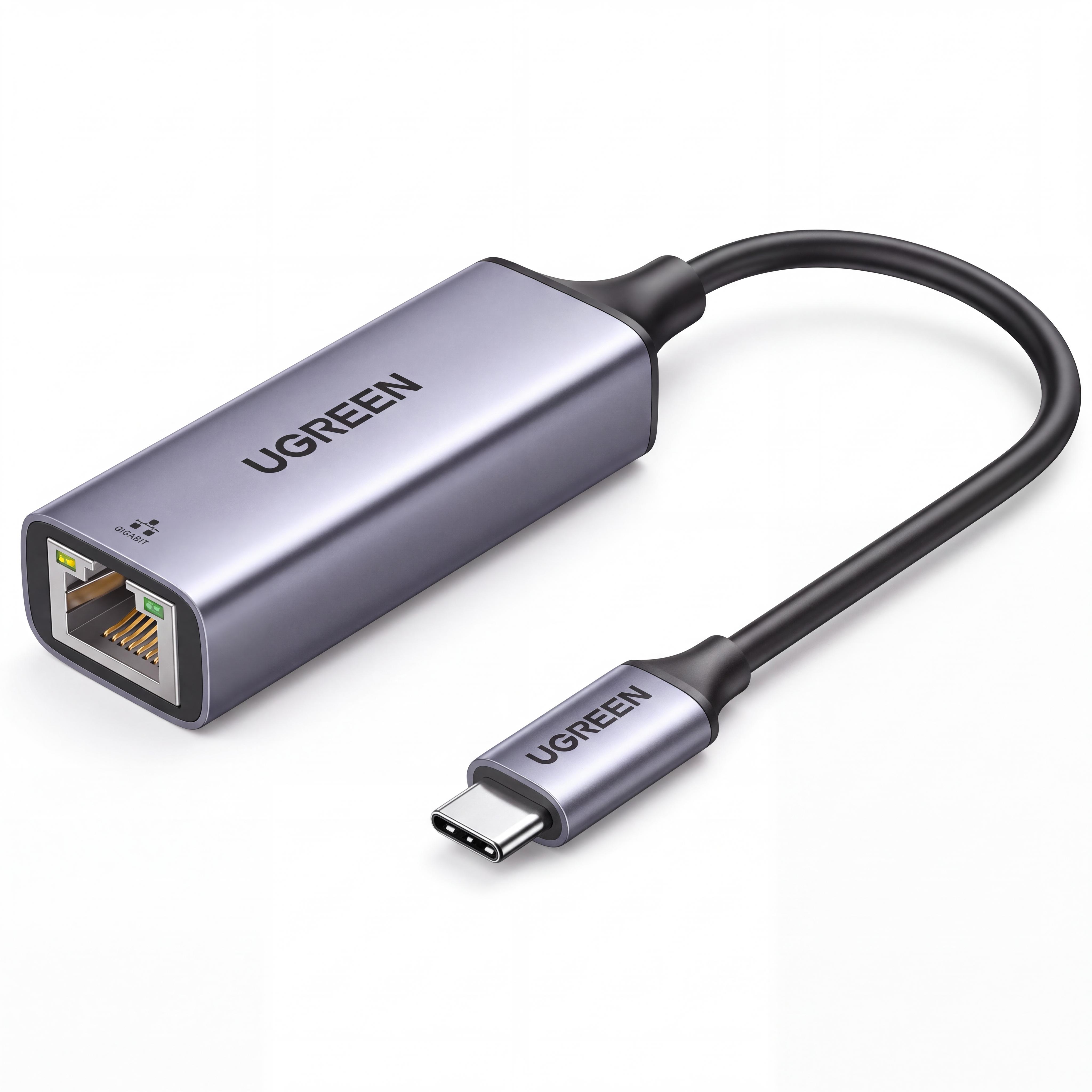 Сетевой адаптер USB-C на RJ45 UGREEN CM199 внешняя сетевая карта USB 3.1 Gen 1 до 1 Гбит/с для Windows/macOS/Linux Серый (50737)