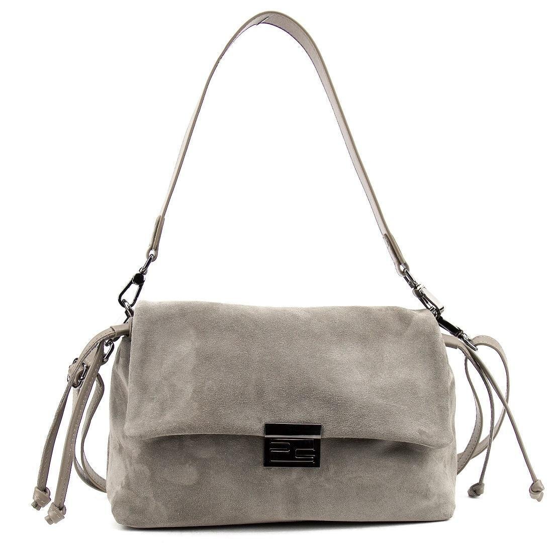 Женская кожаная сумка Tavinchi CH-8585G-Y с затяжками Серый (2816295451)