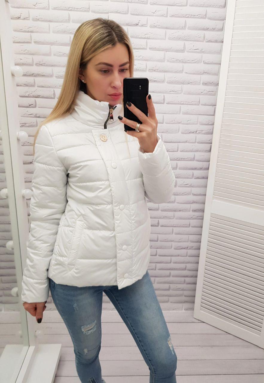Куртка короткая Khan приталенная демисезонная р. 50 Белый (Kh211)