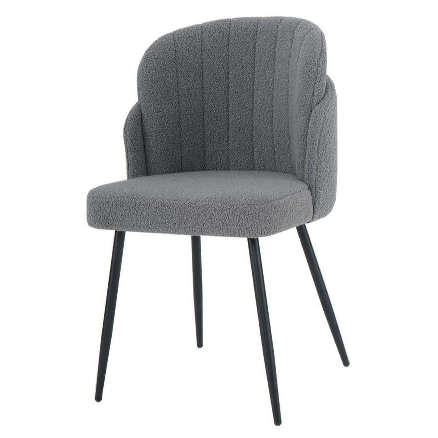 Стул Intarsio Fifi Teddy букле Черный/Светло-серый