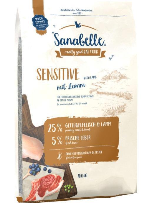 Корм сухий Sanabelle Sensitive для дорослих кішок з ягням 10 кг - фото 1