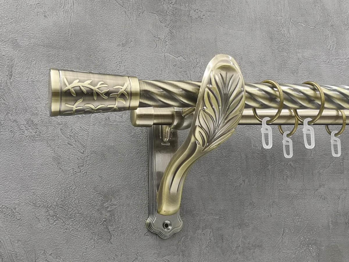 Карниз Quadrum Севілія кручена штанга подвійний ретро 25/19 мм 160 см Антик (262047901)