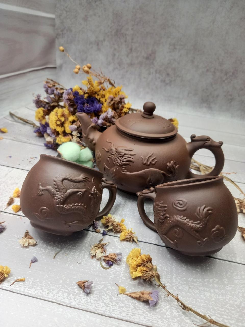 Набор глиняных кружек Olens Лун-дракон светлый 2 шт. х 200 мл (2686661127) - фото 2