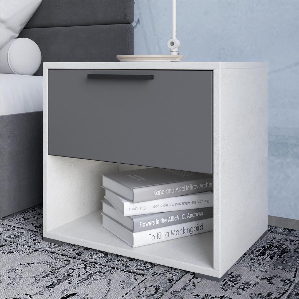 Тумба прикроватная Lion Краш с выдвижным ящиком Кашемир/Антрацит (Lion-044124)