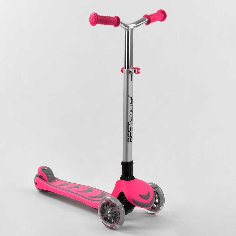 Самокат детский Best Scooter PU флюоресцентные колеса 4 колеса Pink (102317)