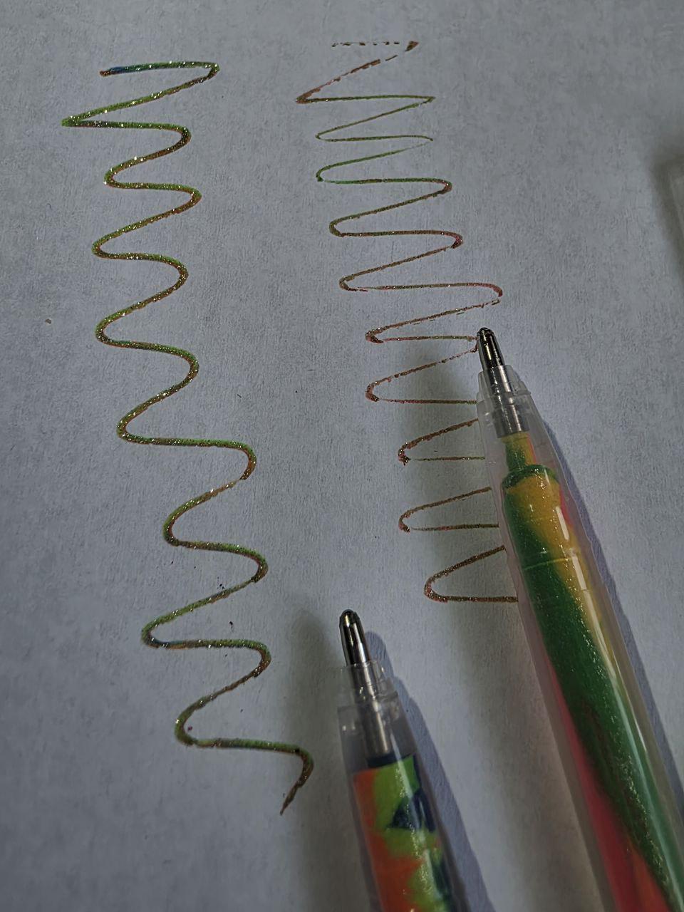 Ручки гелеві з кольоровими спіральними чорнилами з блискітками та пастельними ефектами 1,2 мм 2 шт. (2107) - фото 2 Ручки гелеві з кольоровими спіральними чорнилами з блискітками та пастельними ефектами 1,2 мм 2 шт. (2107) - фото 2