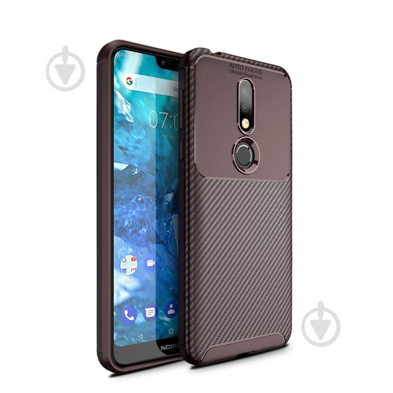 Чехол Carbon Case Nokia 7.1 Коричневый (hub_KoXT43422)