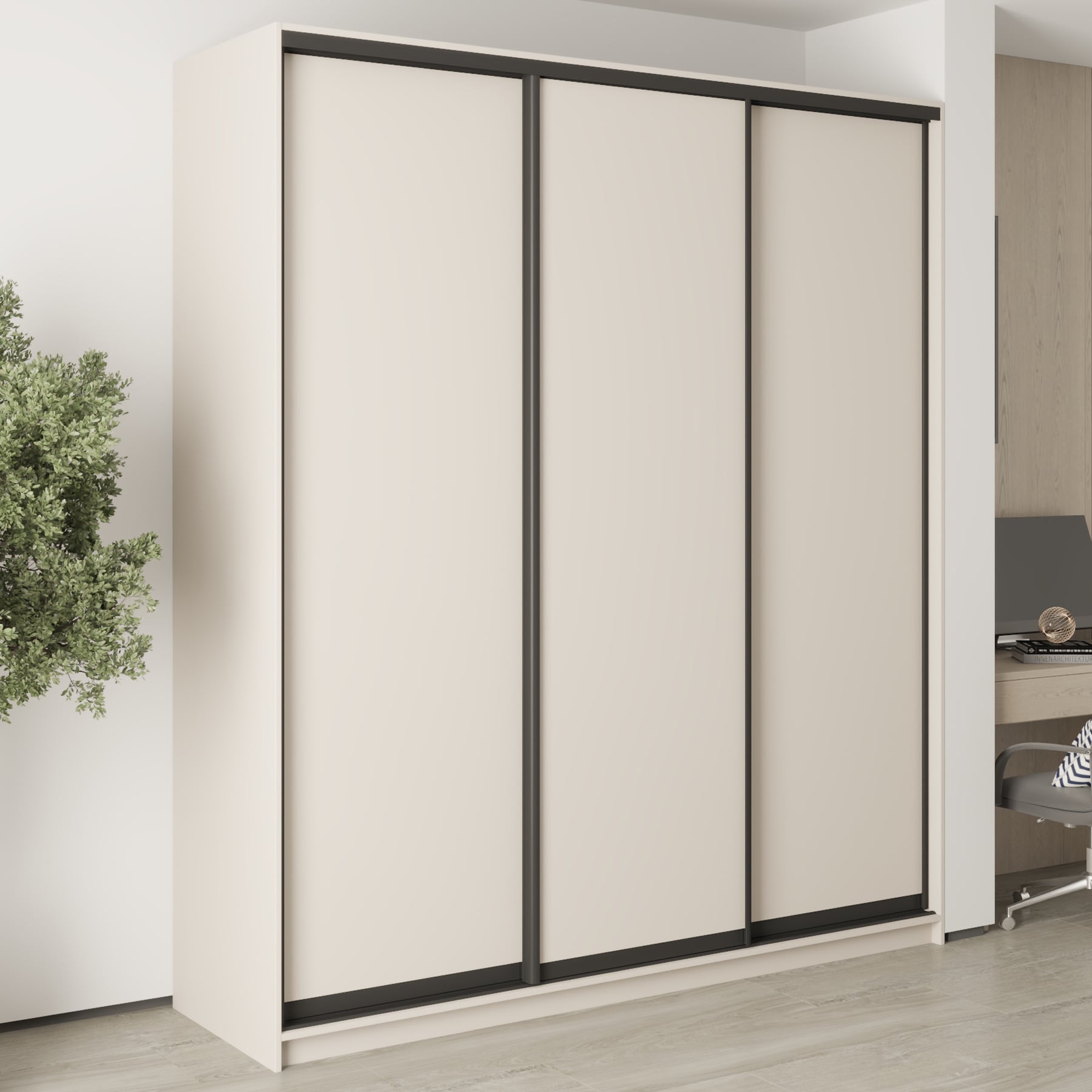 Шкаф-купе трехдверный Mebel Star Стандарт BG MBS-8589 210х60х240 см Кашемир (1008000)