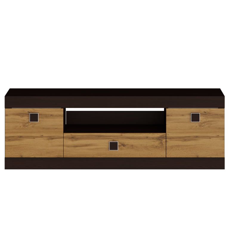 Тумба под ТВ Everest Соната 1500 1500х376х500 мм Венге темный/Дуб крафт золотой (11302) - фото 2 Тумба под ТВ Everest Соната 1500 1500х376х500 мм Венге темный/Дуб крафт золотой (11302) - фото 2