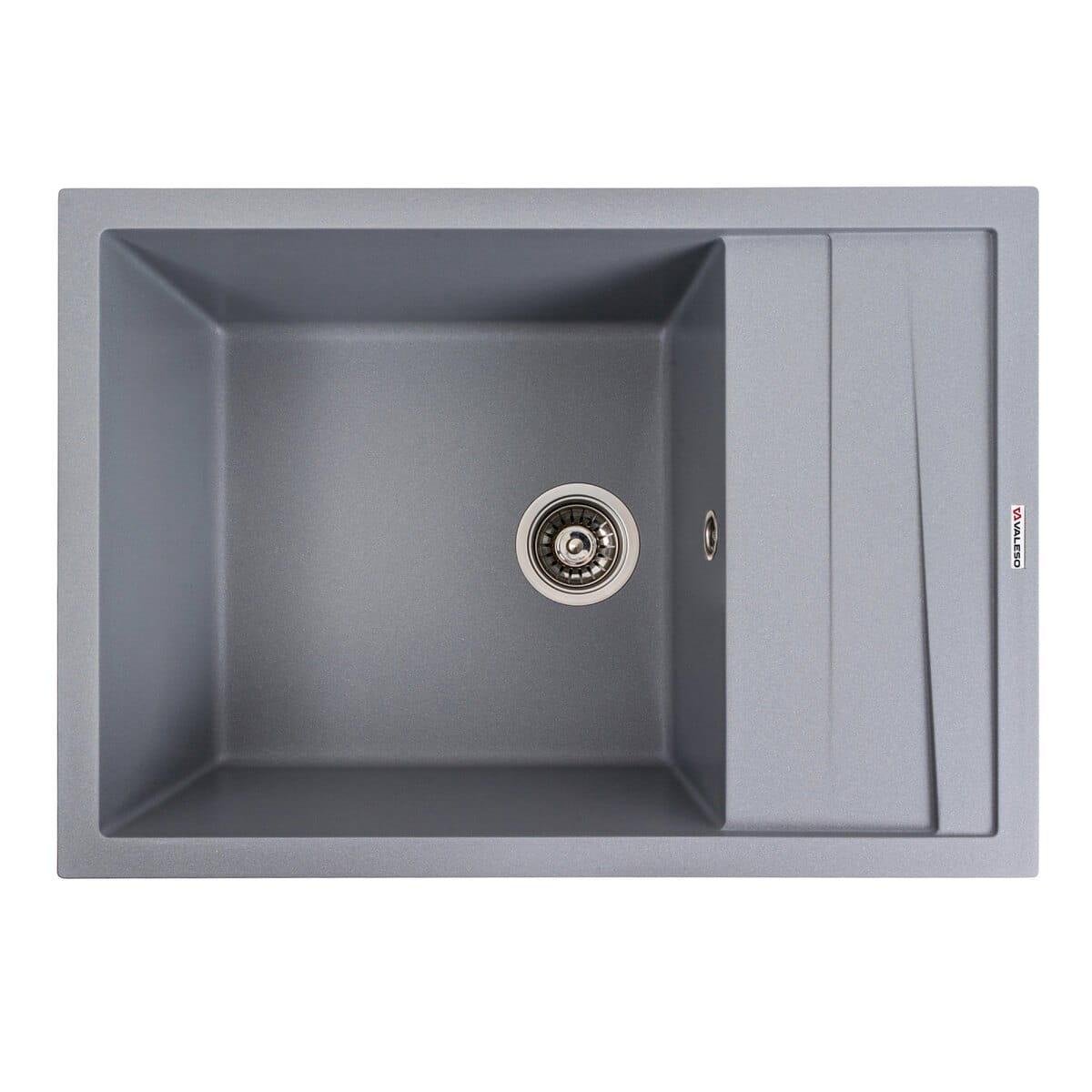 Мойка гранитная Valeso Cascada 700х500 врезная прямоугольная Серый металлик матовый (PLTM-SP000047487)
