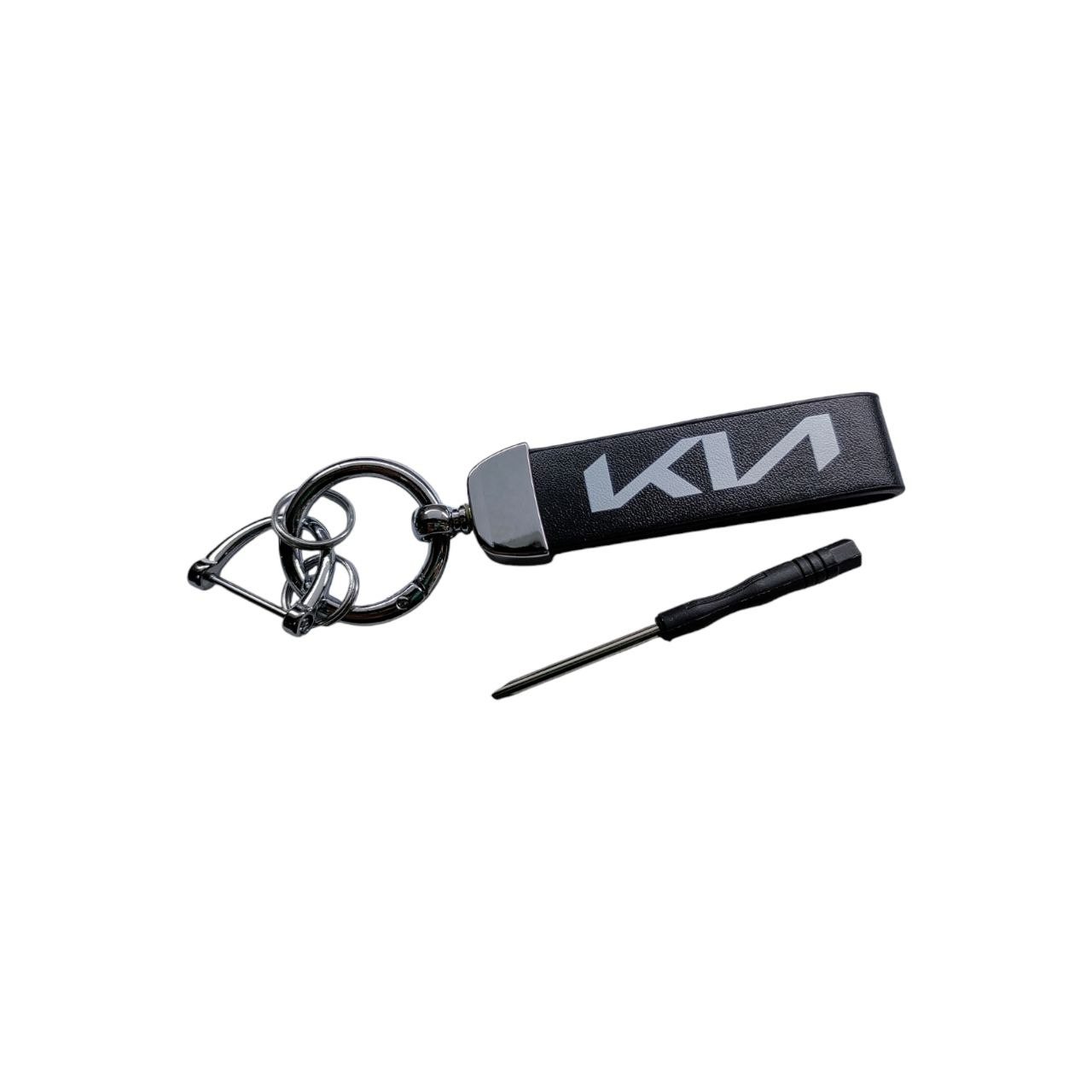 Брелок автомобильный с карабином KIA новый экокожа/металл (2379210824)