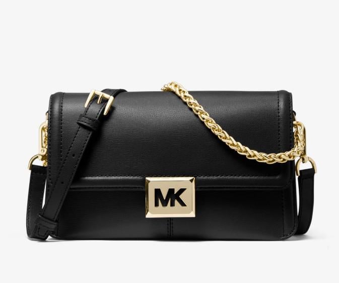 Сумка женская Michael Kors Sonia Medium Leather Shoulder Bag Black (b2435)
