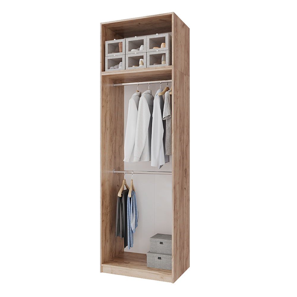 Шкаф распашной с антресолью Меблітренд Чиназес Чиа-800.5 800х500х2550 мм Дуб крафт золотой/Графитовый (26841478) - фото 3 Шкаф распашной с антресолью Меблітренд Чиназес Чиа-800.5 800х500х2550 мм Дуб крафт золотой/Графитовый (26841478) - фото 3