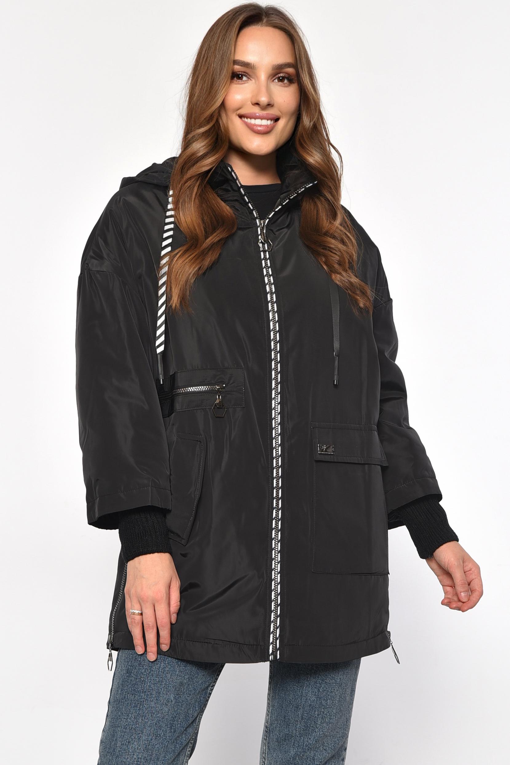 Куртка женская батальная демисезонная XL Черный (186196) Куртка женская батальная демисезонная XL Черный (186196)