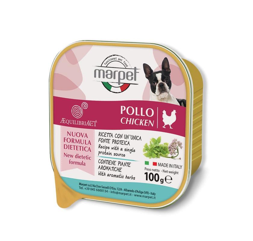 Корм влажный Marpet Aequilibriavet для собак с курицей 100 г