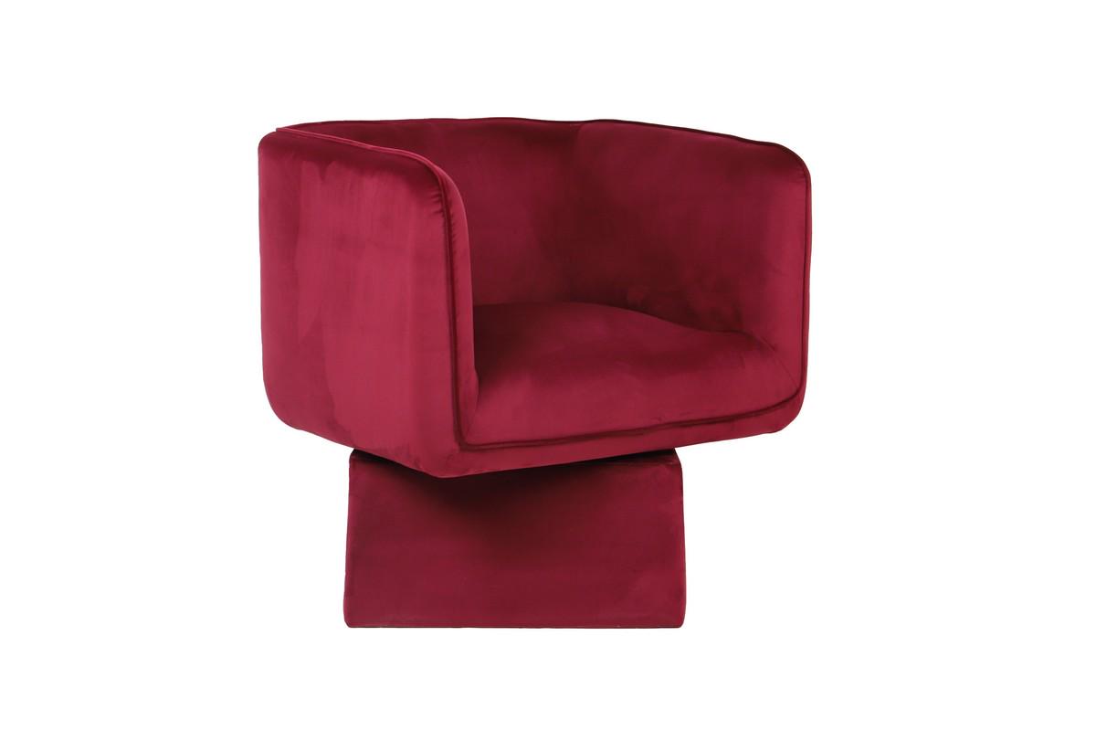Мягкое кресло поворотное Vetro Mebel Мириам металл/дерево/ткань Винный (Armchair-swivel-miriam-wine-velvet)