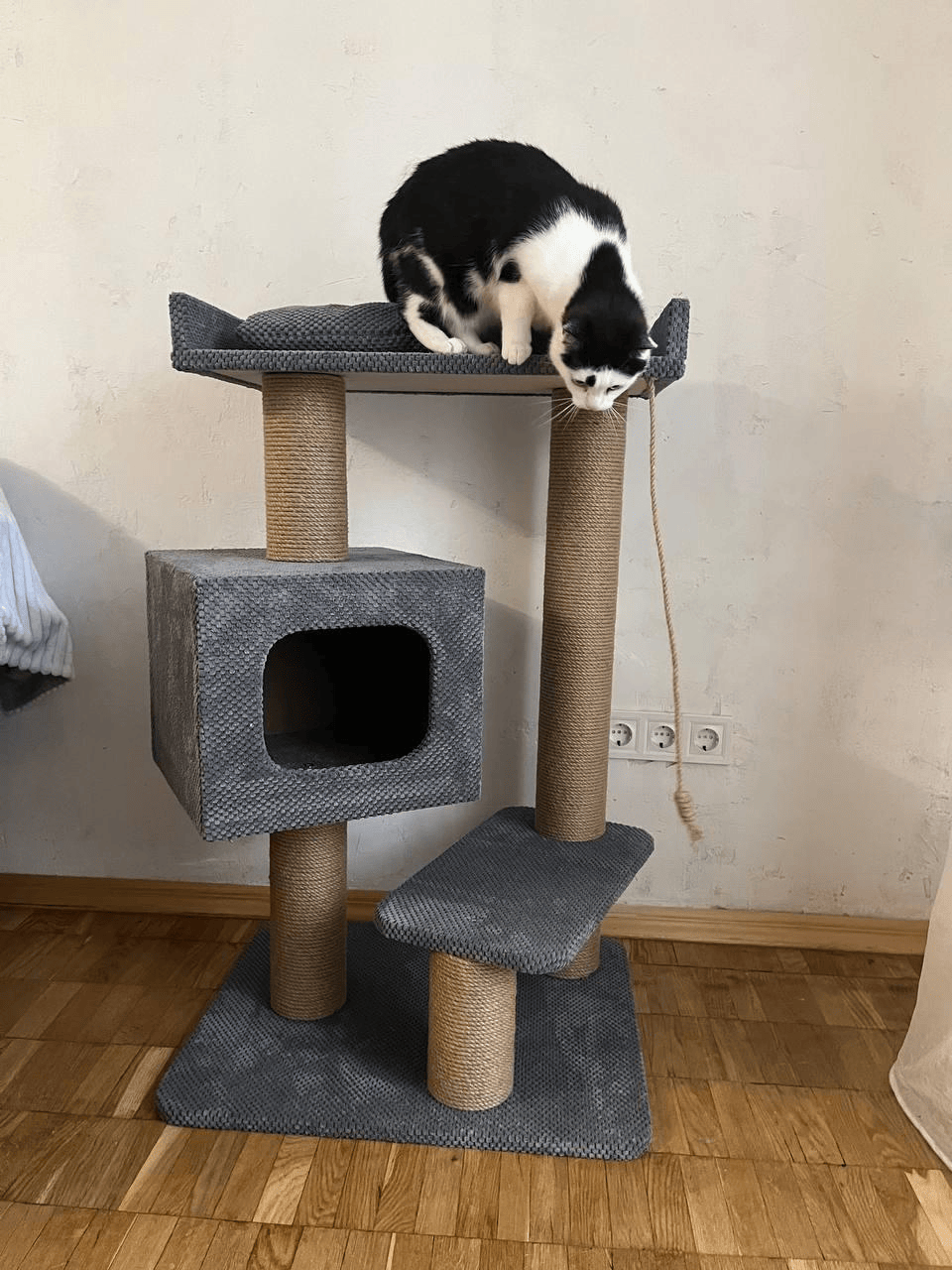 Игровой комплекс с лежанкой и подушкой 95х40х60 см Серый (21706953) - фото 4 Игровой комплекс с лежанкой и подушкой 95х40х60 см Серый (21706953) - фото 4