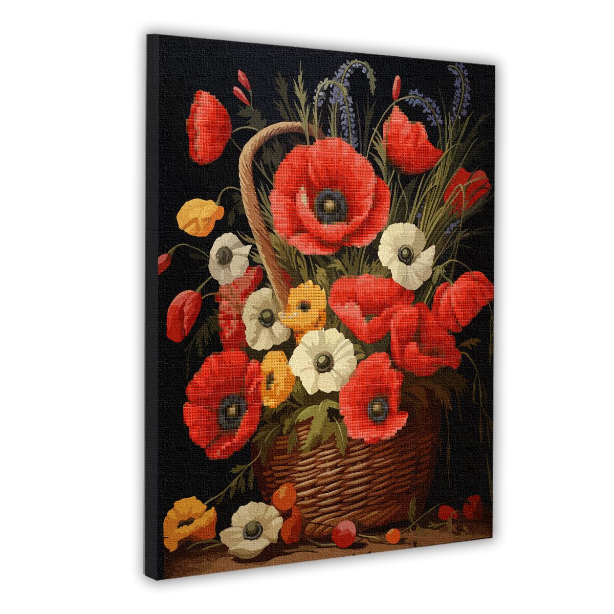 Картина за номерами з алмазною мозаїкою Santi Кошик з маками 40x50 см (Top-954933)