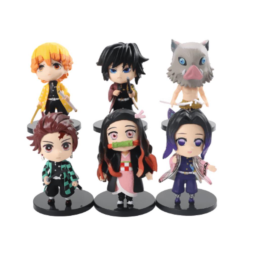 Набор фигурок Чибиков из аниме Клинок рассекающий демонов 6 шт. (NS0015)