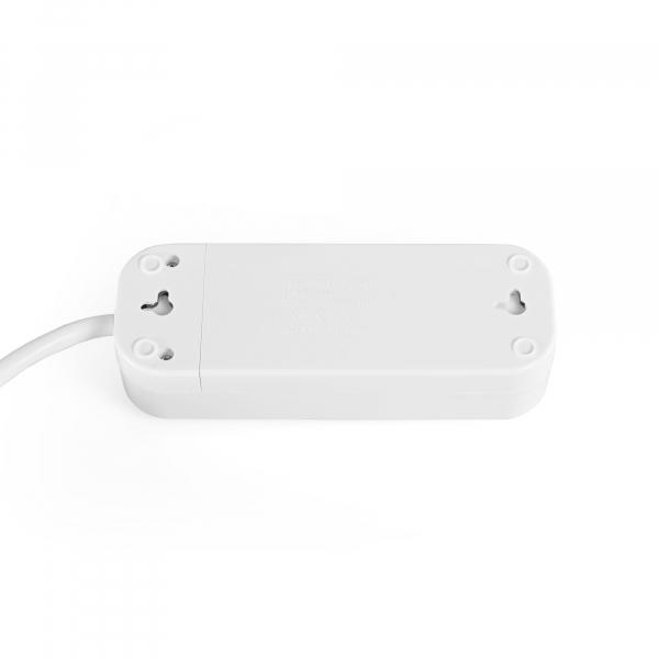 Подовжувач мережевий із заземленням 3 гнізда 3 м 3x1,5 мм Білий - фото 2