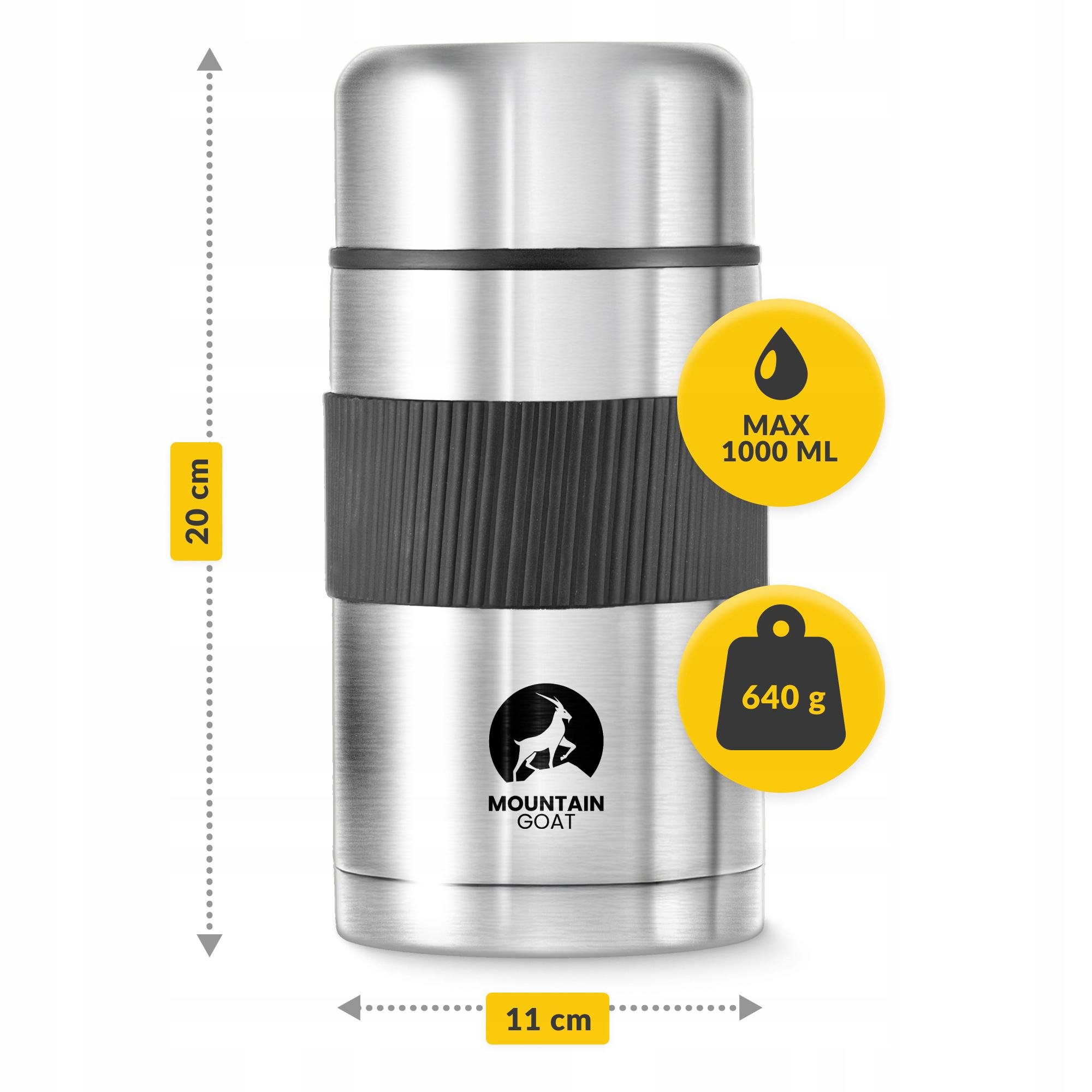 Термос для еды Mountain Goat 1 л Silver (P-5907739315809) - фото 2