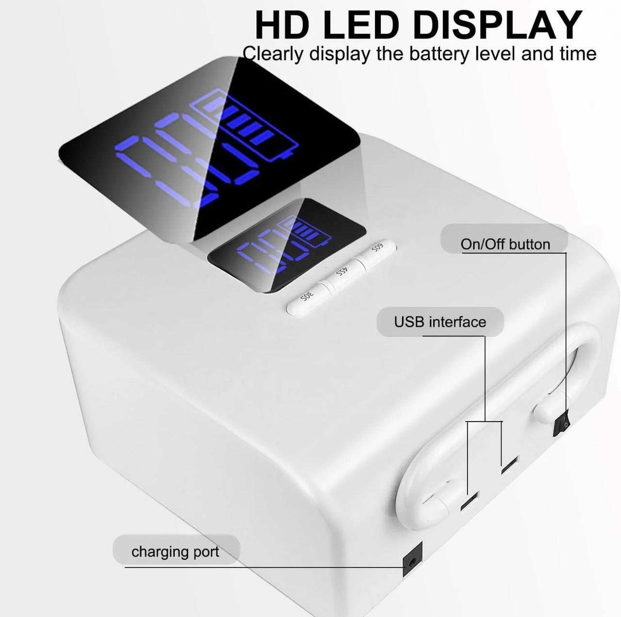 Лампа UV/LED беспроводная BY10 9600 mAh 220 Вт Белый - фото 3 Лампа UV/LED беспроводная BY10 9600 mAh 220 Вт Белый - фото 3