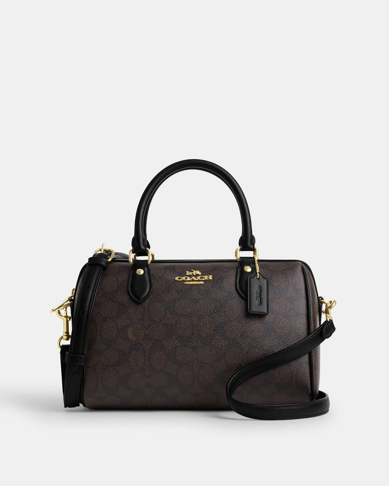 Сумка жіноча Coach Rowan Satchel Bag In Signature Canvas Коричневий (37023673)