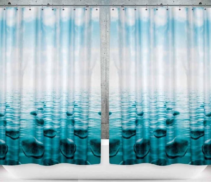 Штора для душа двойная текстильная Tropik 2 шт. 110x200 см (5075-2) - фото 1 Штора для душа двойная текстильная Tropik 2 шт. 110x200 см (5075-2) - фото 1