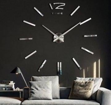 Часы настенные 3D Timelike Палочки 100 см Серебряный
