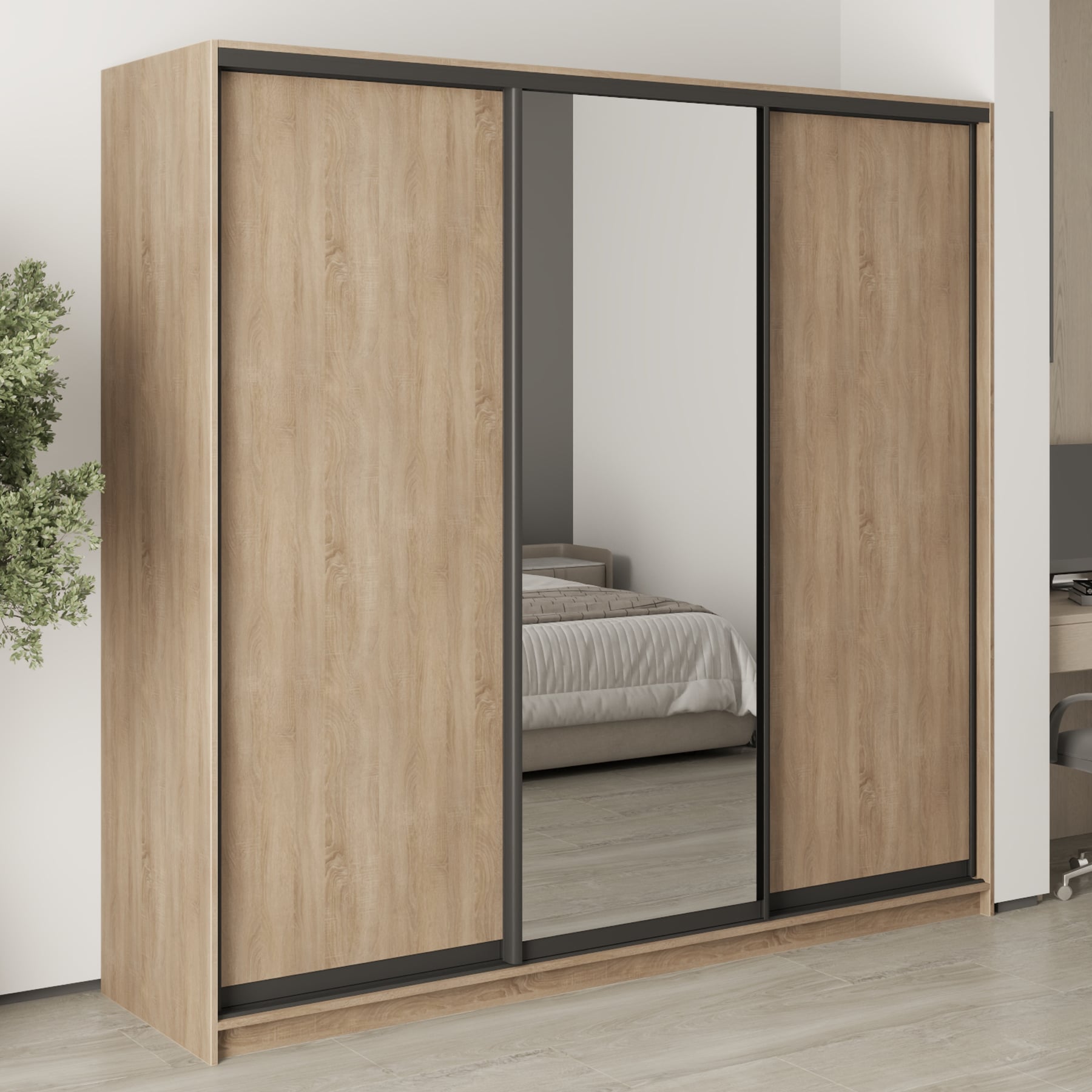 Шкаф-купе трехдверный Mebel Star Комбо BG MBS-9092 220х45х210 см Дуб сонома (1009081) Шкаф-купе трехдверный Mebel Star Комбо BG MBS-9092 220х45х210 см Дуб сонома (1009081)