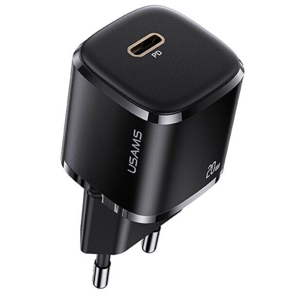 Зарядний пристрій Usams Single Port Mini Fast Charger T36 US-CC124 Type-C PD 20W Black (535196)