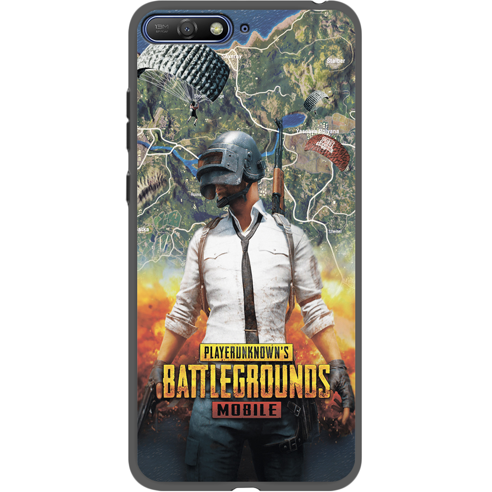 Чехол Boxface Huawei Y6 2018 PUBG Mobile Черный силикон (33371-up2309-34777)