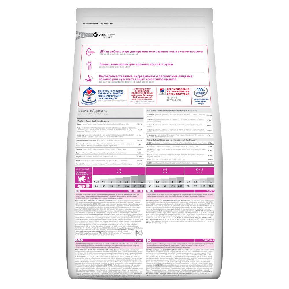 Корм для собак Hill’s Science Plan Puppy Smal&Mini для цуценят малих і мініатюрних порід з куркою 6 кг - фото 3