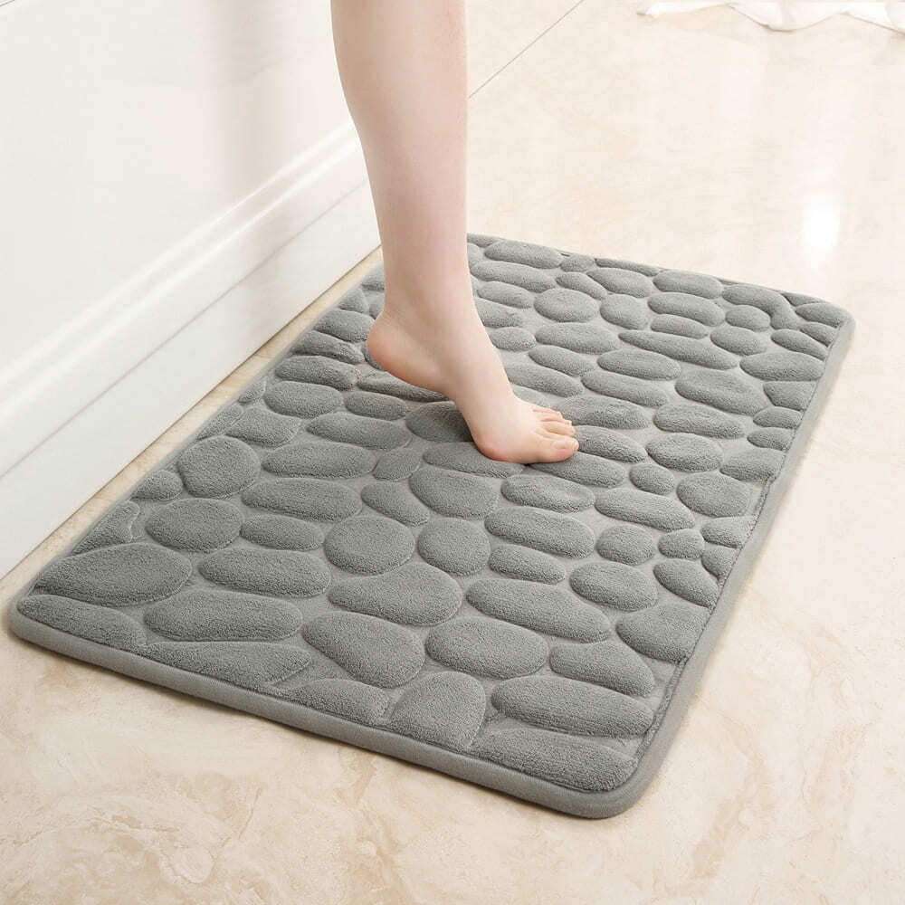 Коврик в ванную антискользящий с 3д эффектом камней Серый (5271) - фото 2 Коврик в ванную антискользящий с 3д эффектом камней Серый (5271) - фото 2