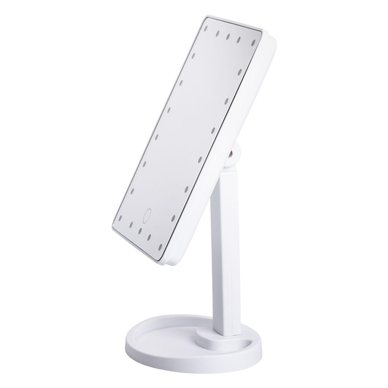 Зеркало настольное с подсветкой HP-10-4AW 22 LED 21х16 см USB Белый (A-033792) Зеркало настольное с подсветкой HP-10-4AW 22 LED 21х16 см USB Белый (A-033792)