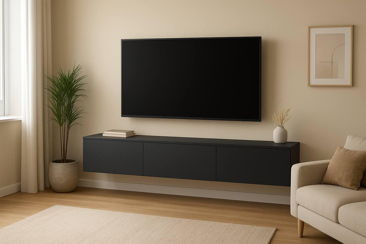 Тумба під ТВ Тріо 1480х280х280 мм Антрацит