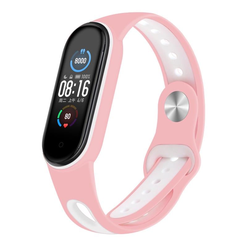 Ремінець Sport Style BeCover для Xiaomi Mi Smart Band 5/Mi Smart Band 6 Pink/White (705173)