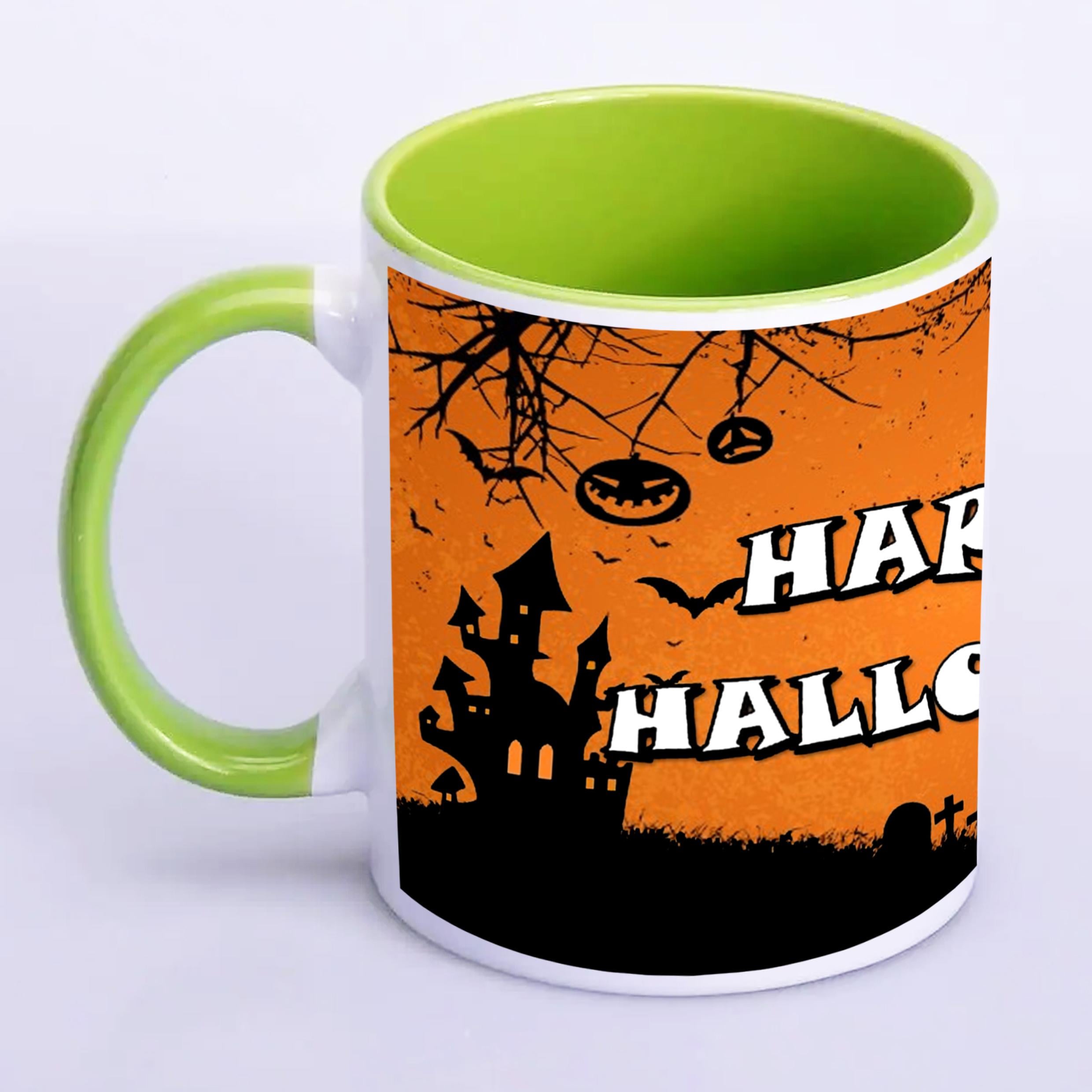 Чашка с печатью Happy Helloween №2 330 мл Салатовый (20860)