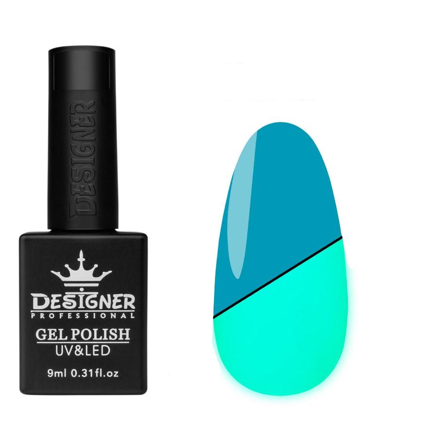 Гель-лак люминесцентный Glow in the Dark Дизайнер для маникюра и педикюра 9 мл Бирюзовый 457 Гель-лак люминесцентный Glow in the Dark Дизайнер для маникюра и педикюра 9 мл Бирюзовый 457