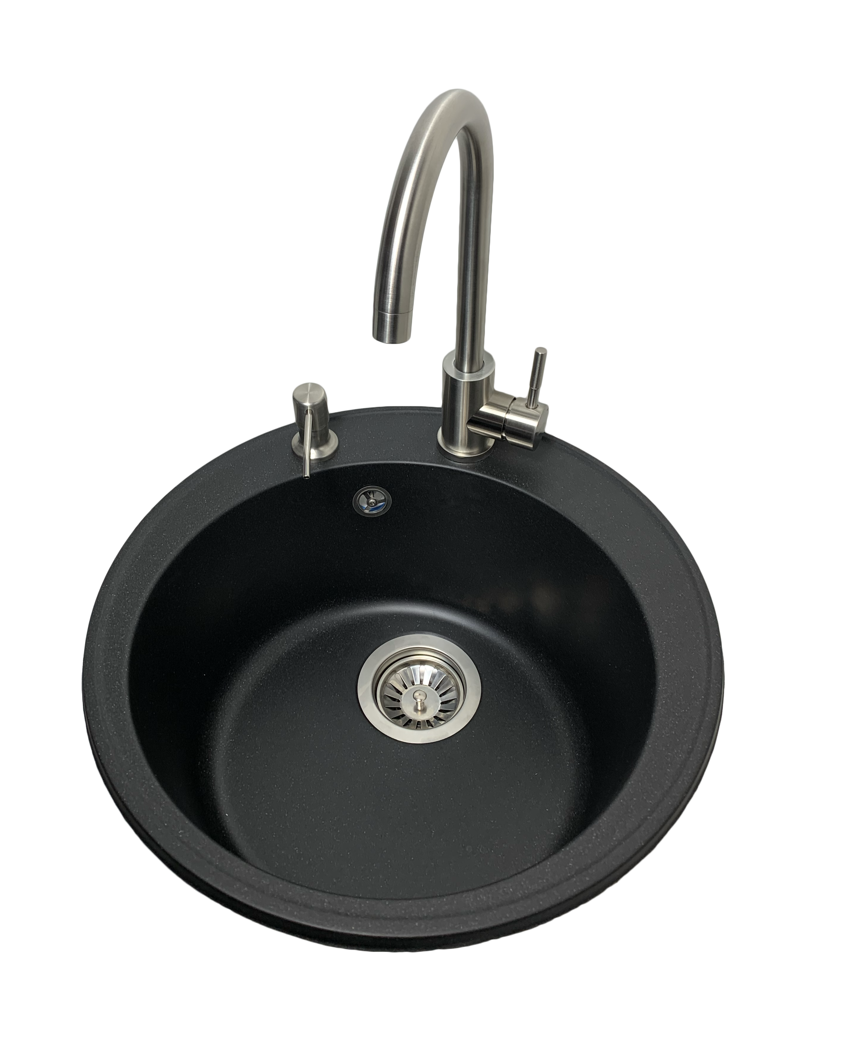 Мойка кухонная Vector Ola 47 см + дозатор/сифон/смеситель Черный (d0e67623)