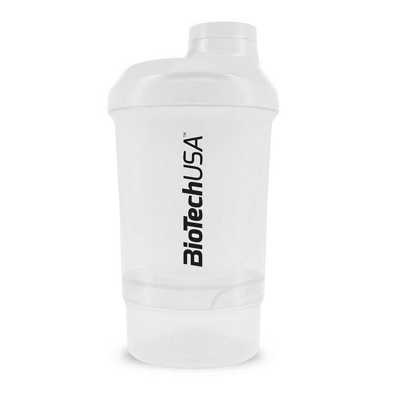 Шейкер компактный BioTech Shaker Wave Mini+ 2 in 1 300 мл Белый