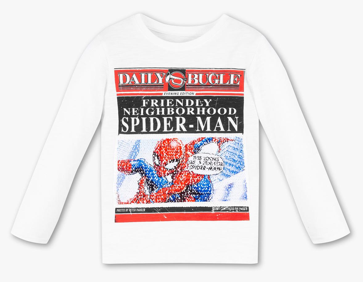 Реглан для хлопчика з паєтками C&A Людина Павук 128 розмір Білий (88846adb)