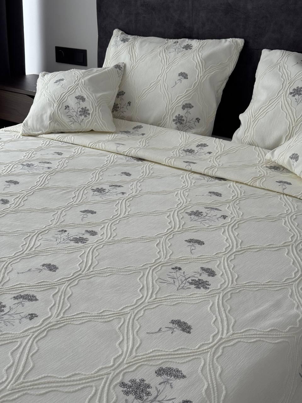 Покривало Бароко №5 бавовна 180х250 см Молочний (55677-5-180x250cm) - фото 7 Покривало Бароко №5 бавовна 180х250 см Молочний (55677-5-180x250cm) - фото 7