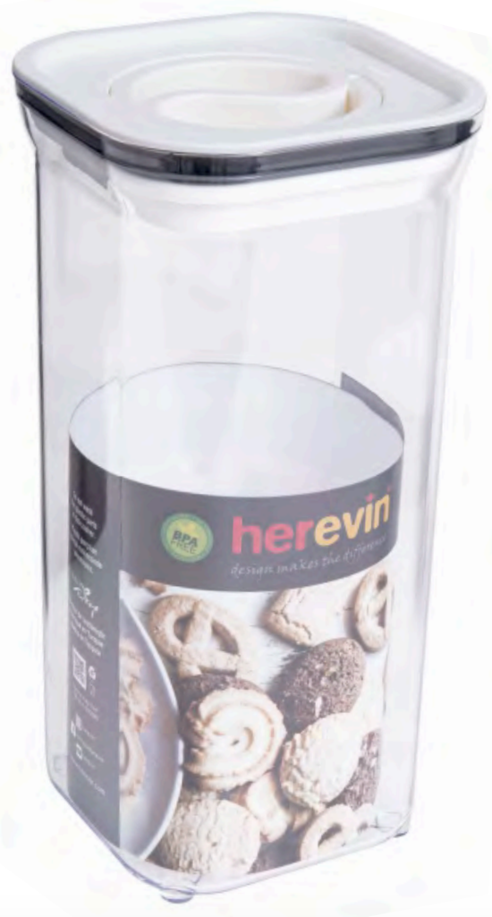 Контейнер вакуумний пластиковий HEREVIN Canister-Vacuum Lid-White 10,7х10,7х22,5 см 1,5 л (161215-004)