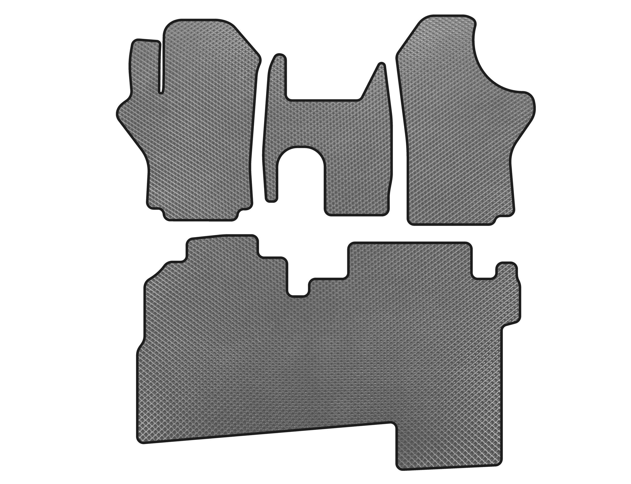 Коврики Digital Designs EVA 2004-2007 2 ряда 8-местный для Hyundai H200 H1 Starex 1998-2007 гг. этилвинилацетат Серый (143117)