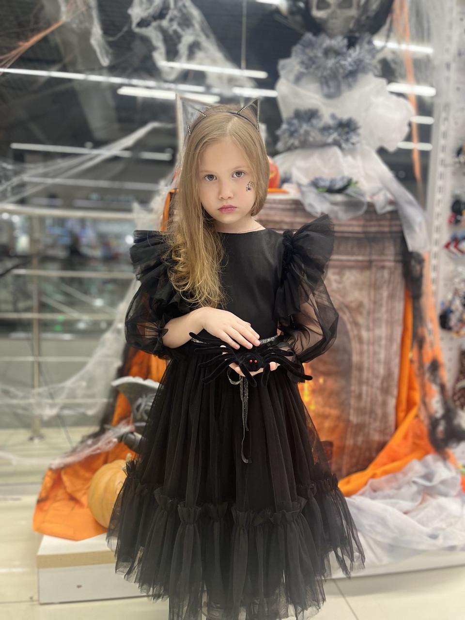 Сукня святкова для дівчинки Венздей 122 см Чорний (2241789427) - фото 3