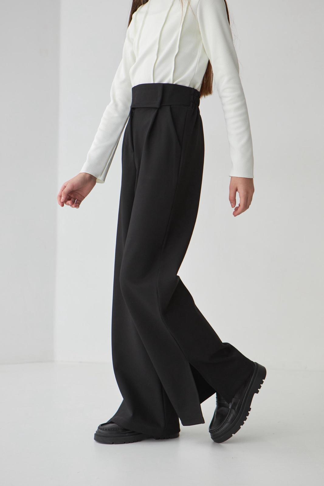 Брюки-палаццо для девочки Valza 3407-02 трикотажные 134 см Черный