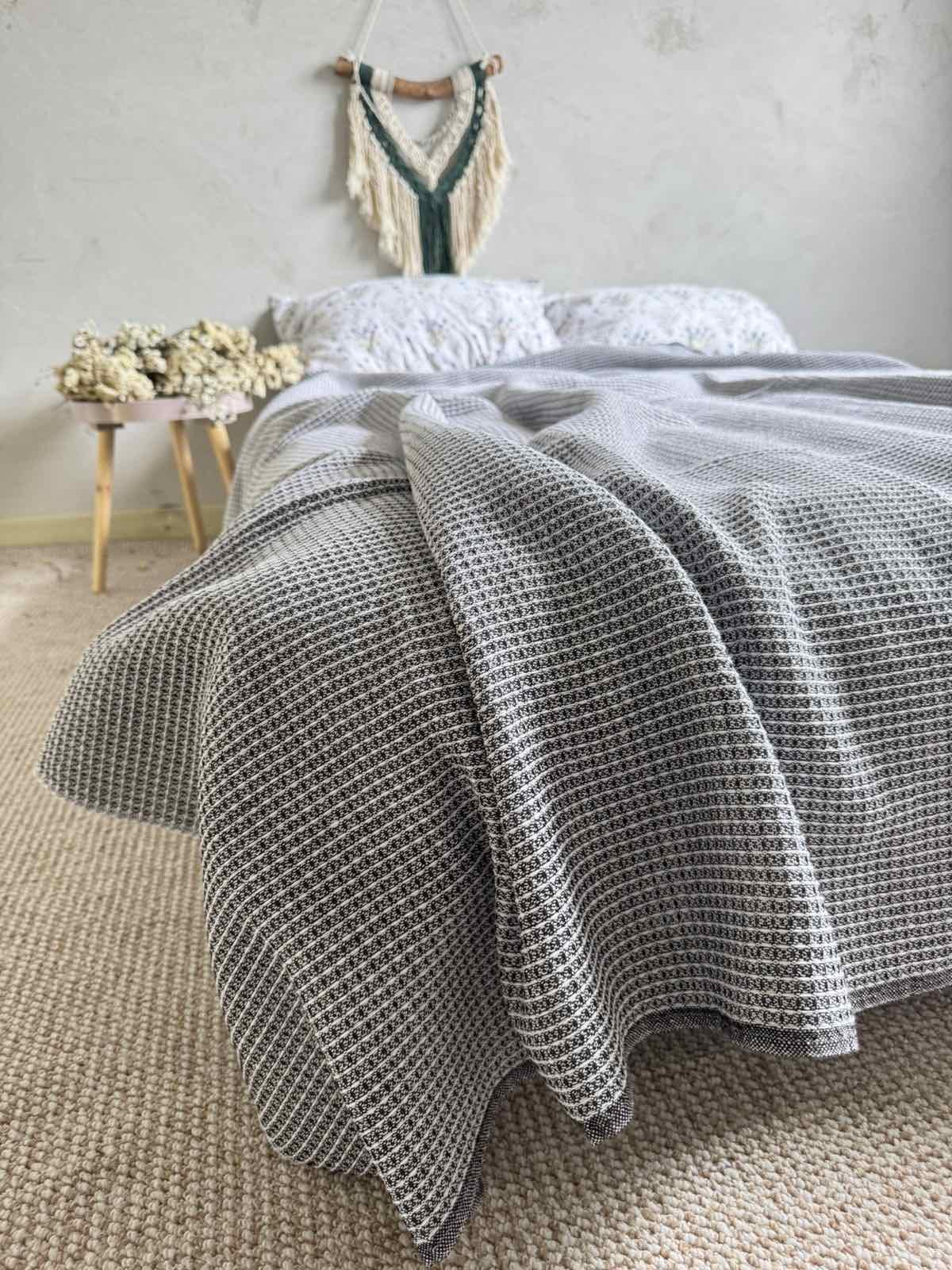 Простирадло вафельне ZEINTEX бавовняне 200х220 см Коричневий (26417524) - фото 7