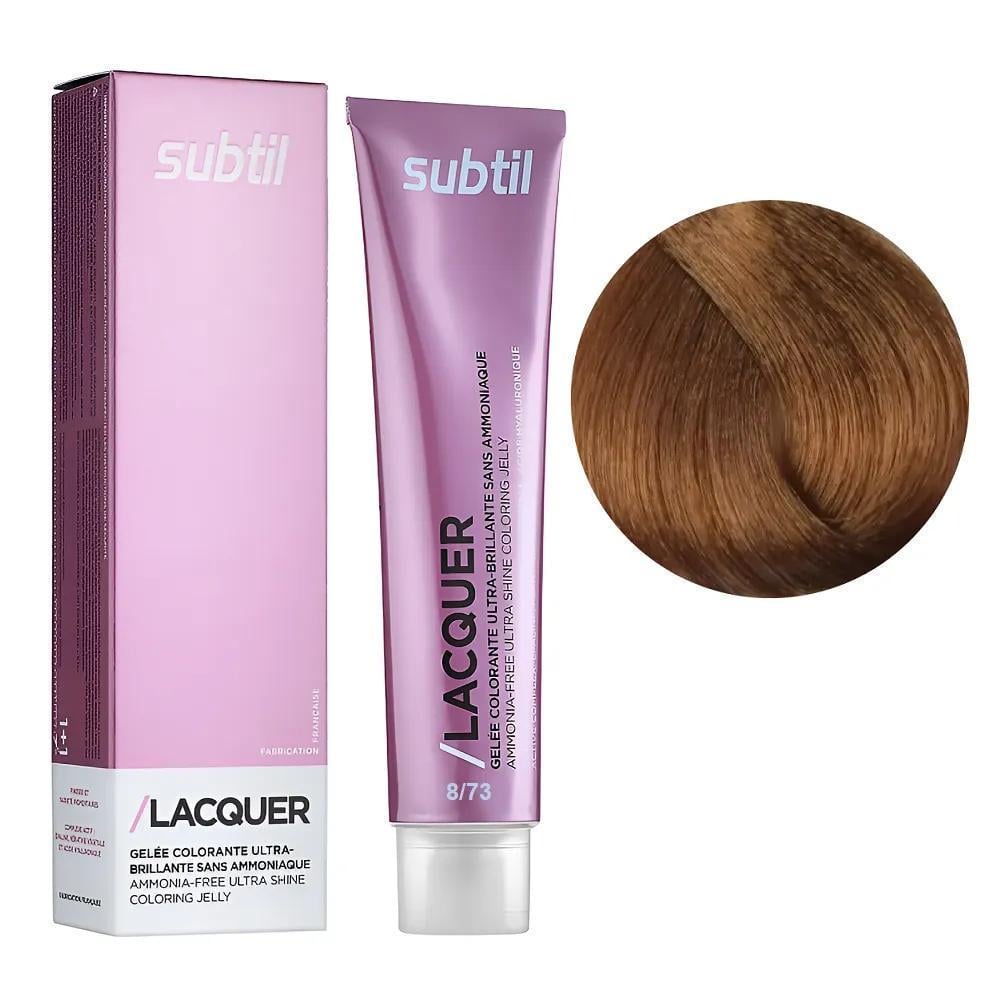 Краска гелевая безаммиачная для волос Subtil Lacquer 8.73 Светлый каштановый блондин золотистый 60 мл